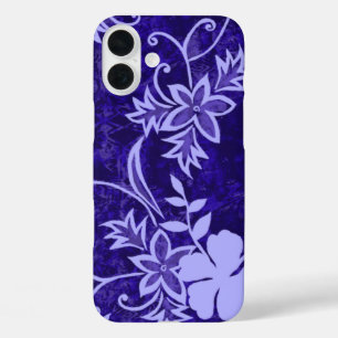 Coques iPhone 16 Plus Hibiscus hawaïen de Waimanalo Batik violet