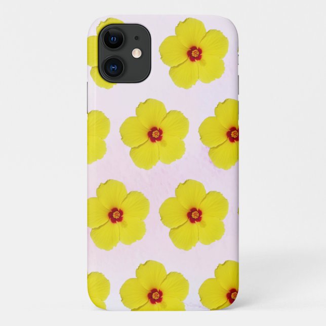 Coques Case-Mate iPhone Hibiscus jaune (Dos)