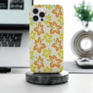 Coque iPhone 15 Pro Max Hibiscus Jaune, Hibiscus Orange, Motif Floral