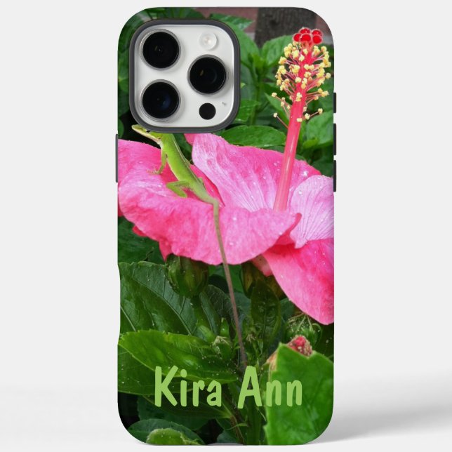 Coques Case-Mate iPhone Hibiscus rose Tropical Photo personnalisée (Verso)