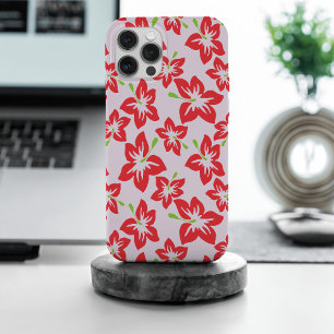 Coque iPhone 15 Pro Max Hibiscus Rouge, Fleurs Rouges, Motif De Fleurs