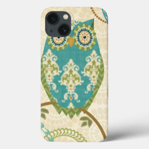iPhone 13 Case Hibou avec les motifs circulaires