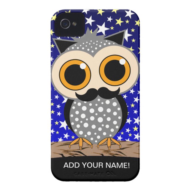 Coques Case-Mate iPhone hibou drôle de moustache (Dos)