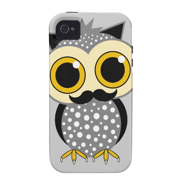 Coques Case-Mate iPhone hibou drôle de moustache (Dos)