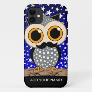 Coque iPhone 11 hibou drôle de moustache