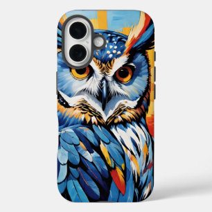 Coque Pour iPhone 16 Hibou en denim bleu