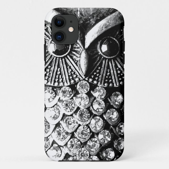 Coques Case-Mate iPhone Hibou orné de bijoux étincelant en métal (Dos)