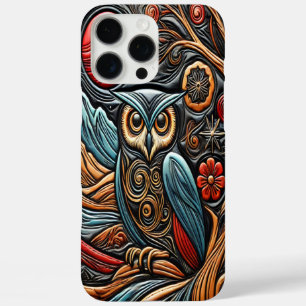 Coques iPhone 16 Pro Max Hibou perché sur l'arbre sous une lumière de lune 