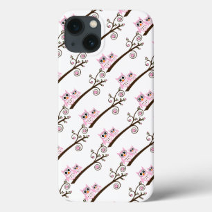 Etui iPhone Case-Mate Hiboux à thème blanc et rose