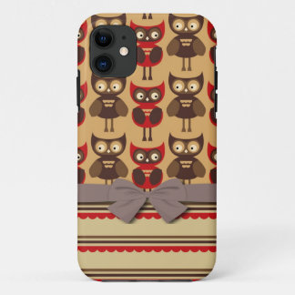 Case-Mate iPhone Case hiboux fantaisistes et rayures festonnées
