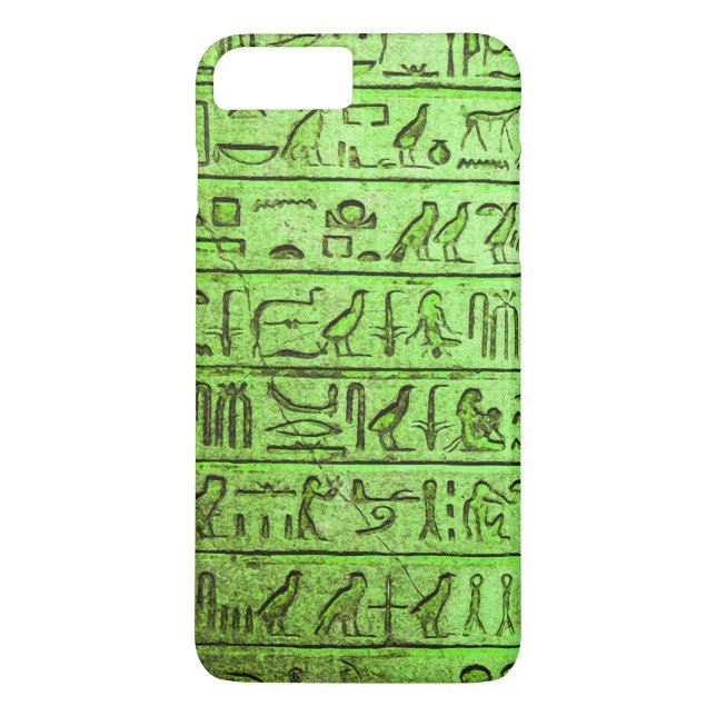 Coques Case-Mate iPhone Hiéroglyphes égyptiens anciens iPhone vert 7 Plus (Dos)