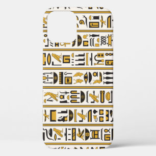 Case-Mate iPhone Case Hiéroglyphes égyptiens : Jaune-Noir Sans Seamless.