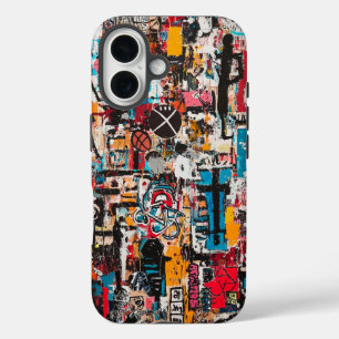 Coque Pour iPhone 16 Hiéroglyphes électriques Grafitti Art Phone Case