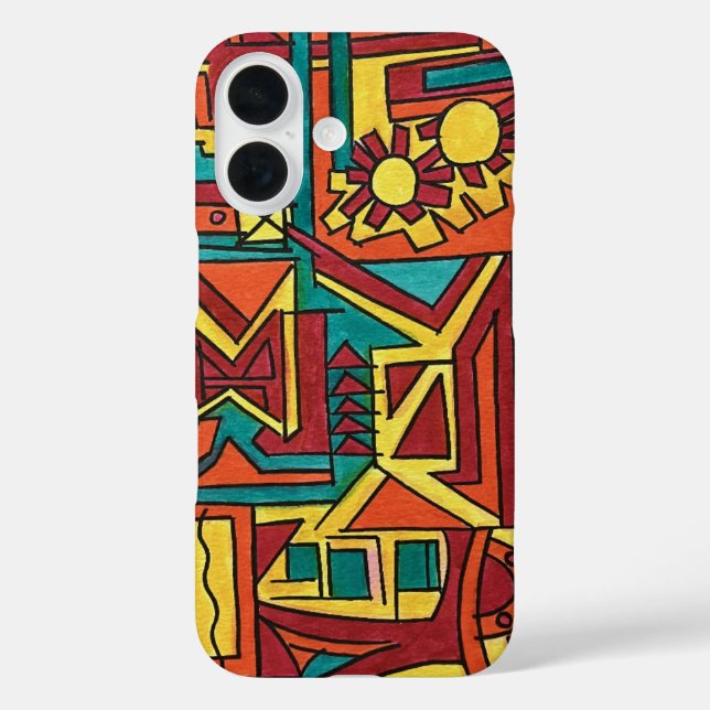 Coques Case-Mate iPhone High Noon-Hand Painted Abstract Art (Verso)