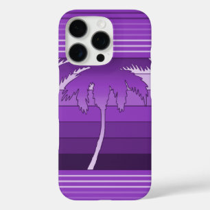 Coques iPhone 16 Pro Hilo Palmiers hawaïens rayés violets