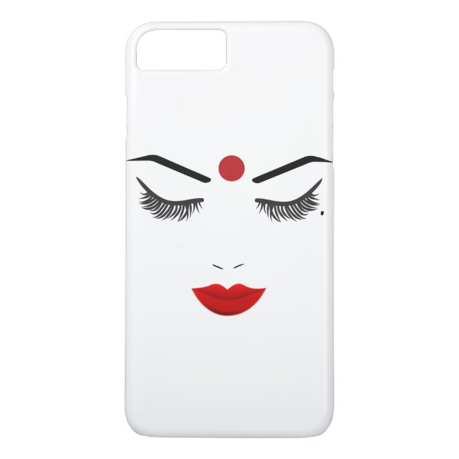 Coques Case-Mate iPhone Hindu Dot Beauté Visage Lashes & Red Lips Maquilla (Dos)
