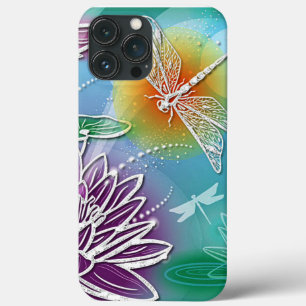 Etui iPhone 13 Pro Max Hip Dragonfly Jolie moderne été Floral Art