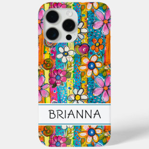Coque iPhone 15 Pro Max Hippie Flower Power Personnalisé