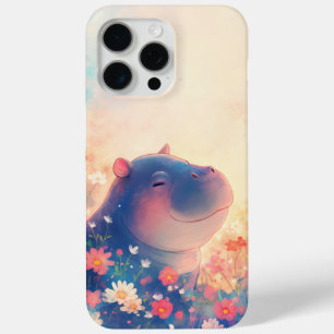 Coque iPhone 15 Pro Max Hippo béant dans une prairie rêvée