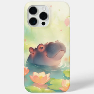 Coque iPhone 15 Pro Max Hippo étang floral caché dans la forêt