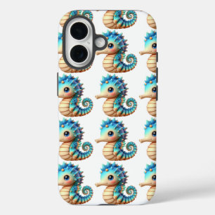Coque Pour iPhone 16 Hippocampe mystique dans la lisière océanique