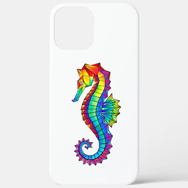 Coques Case-Mate iPhone Hippocampe polygonal arc-en-ciel (Verso)