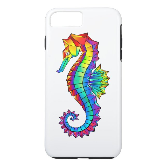Coques Case-Mate iPhone Hippocampe polygonal arc-en-ciel (Dos)