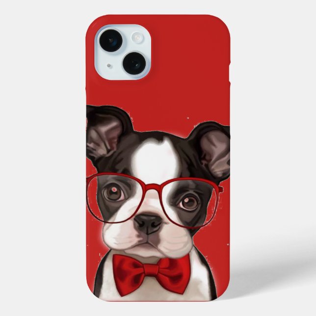 Coques Case-Mate iPhone Hipster Boston Terrier Pup (Verso)