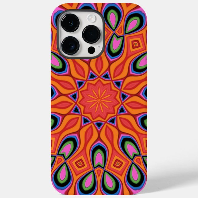 Coques Case-Mate iPhone Hipster Mandala Retro Orange (Verso)