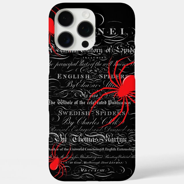 Coques Case-Mate iPhone Histoire naturelle Titre Page Araignées Calligraph (Verso)