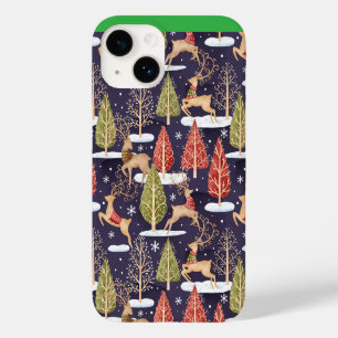 Coque Pour iPhone 14 Hiver des rennes Whimsical