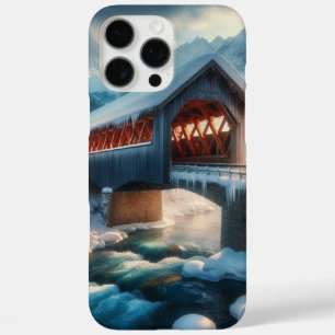 Coques iPhone 16 Pro Max Hiver, pont enneigé et rivière