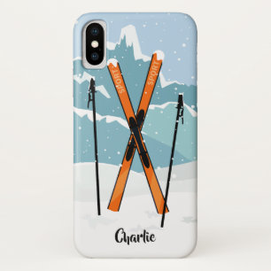 Coque iPhone X Hiver Skiing dossiers de téléphone de nom personna