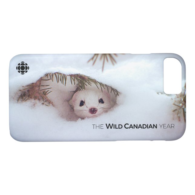 Coques Case-Mate iPhone Hiver - Weasel à queue courte (Dos (Horizontal))