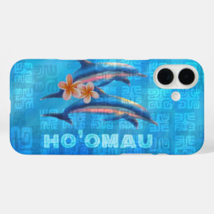 Coques iPhone 16 Plus HO’OMAU Hawaiian Dolphins Collage primitif Coque-M