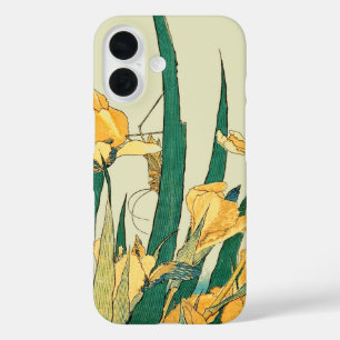 Coque Pour iPhone 16 Hokusai grasshopper et iris Japon
