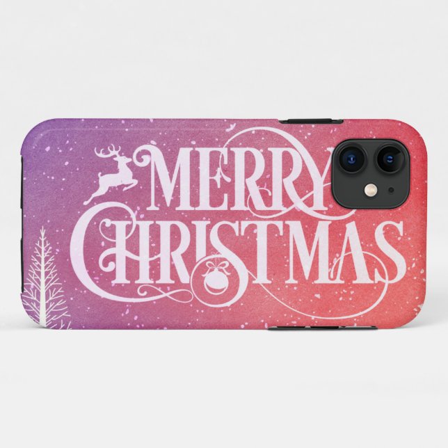 Coques Case-Mate iPhone Holiday Deer Landscape (Dos (Horizontal))
