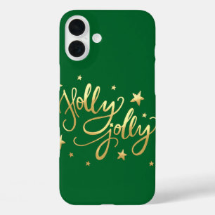 Coques iPhone 16 Plus Holly Jolly   Élégant script de faux or