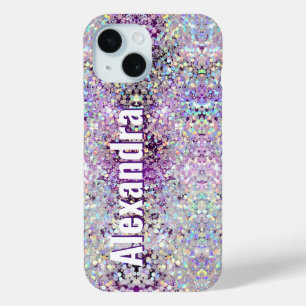 Coque Pour iPhone 15 Holographique Bling Étincelles Parties scintillant