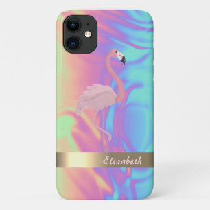 Case-Mate iPhone Case Holographique moderne Flamant rose rose mou