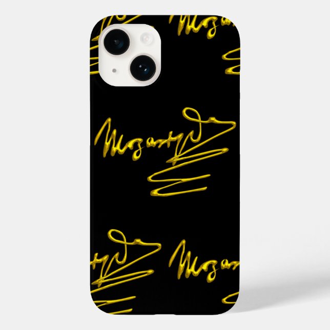 Coques Case-Mate iPhone HOMAGE À MOZART 3D Gold Signature Composer Noir (Verso)