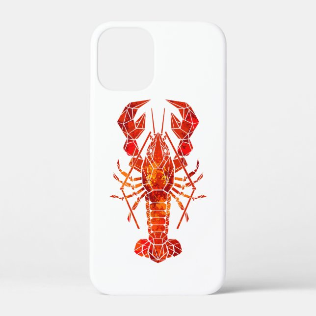 Coques Case-Mate iPhone Homard polygonal rouge (Verso)
