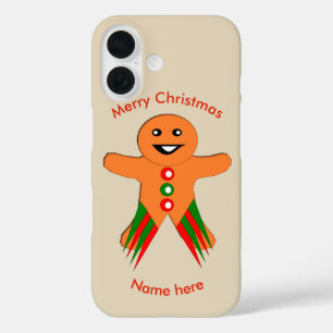 Coque Pour iPhone 16 Homme en pain d'épice de fête de Noël