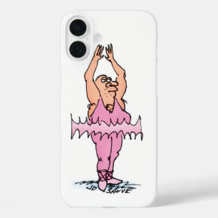 iPhone 16 Plus Case Homme Gros en Tutu Rose Ballet Dessin Animé