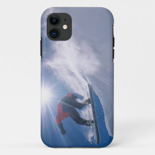 Coque Case-Mate Pour iPhone Homme sautant d'une grande corniche en snowboard