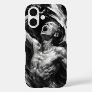 Coque Pour iPhone 16 Homme Tormenté Avec Tendrils De Fumée