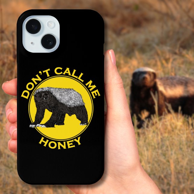 Coques Case-Mate iPhone Honey badger citation drôle (Funny honey badger quote don’t call me honey black and yellow phone case)