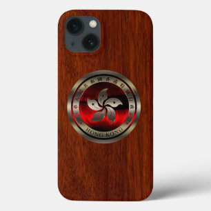 Etui iPhone 13 Hong Kong Chrome comme Sceau sur Mahogany Impressi