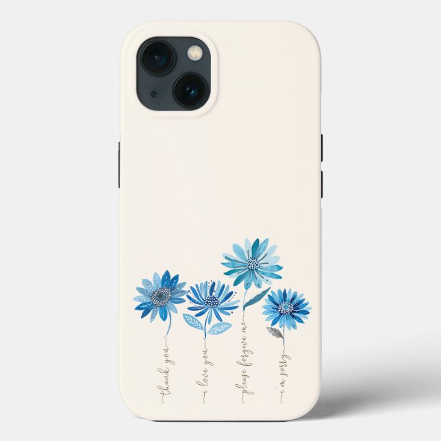 Coques Case-Mate iPhone Ho'oponopono & Fleurs Bleues Bohème (Verso)