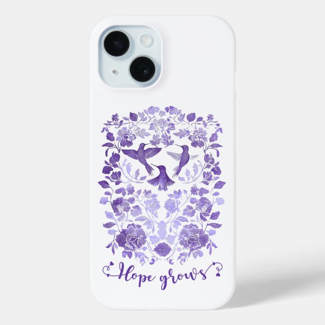 Coques Case-Mate iPhone Hope Grosses - Lavender Linocut Bird Inspirational (Verso)